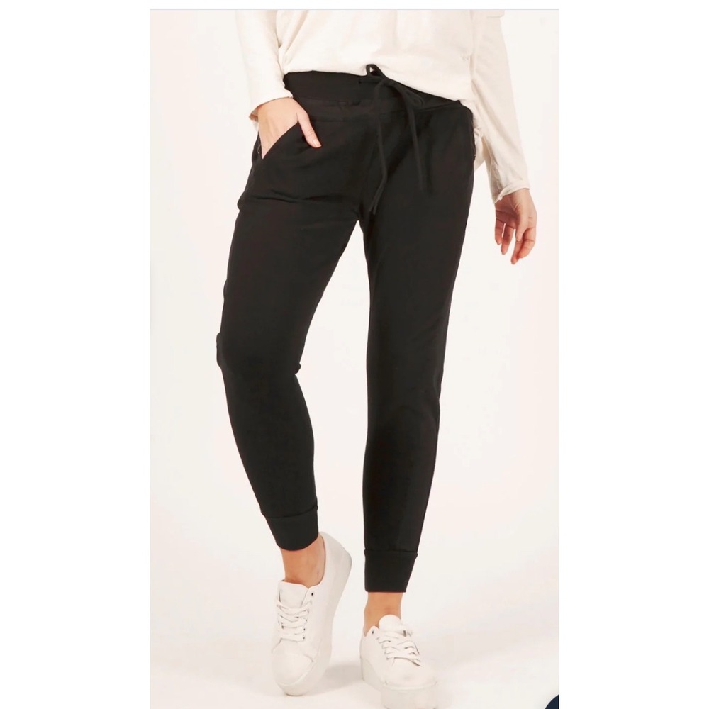 Suzy D London The Ultimate Joggers Black XS NWT Ribbed‎ Waist Zipper Pockets